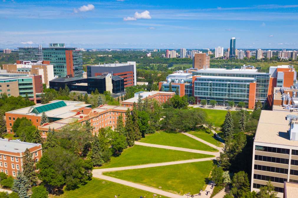 An aerial view of the University of Alberta campus. Brad Magor, associate professor in the Department of Biological Sciences, explains how he'll be teaching immunology at a distance in Fall 2020.