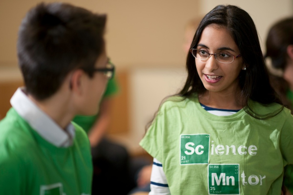 Student participants in the Science Mentor program, pictured on the University of Alberta campus.