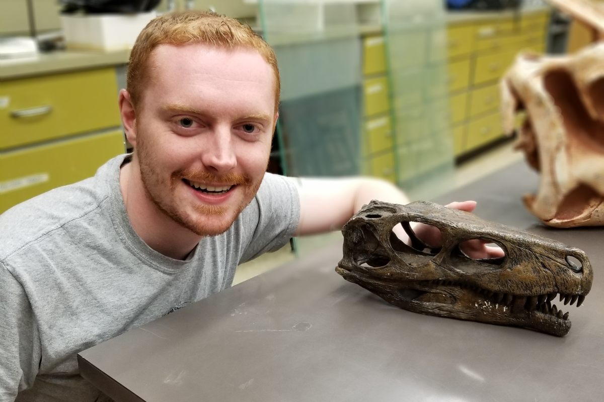 University of Alberta paleontologist Gavin Bradley, pictured in the lab on campus.