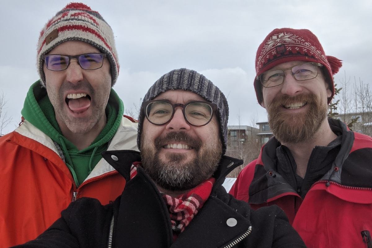 Pictured are three Biological Sciences graduate student alumni visiting Michael’s restoration project in Larch Park. From left to right are Michael Clark, Gordon McNickle, and Phil DeWitt. This picture was taken in March 2020, soon before Michael's passing in April.