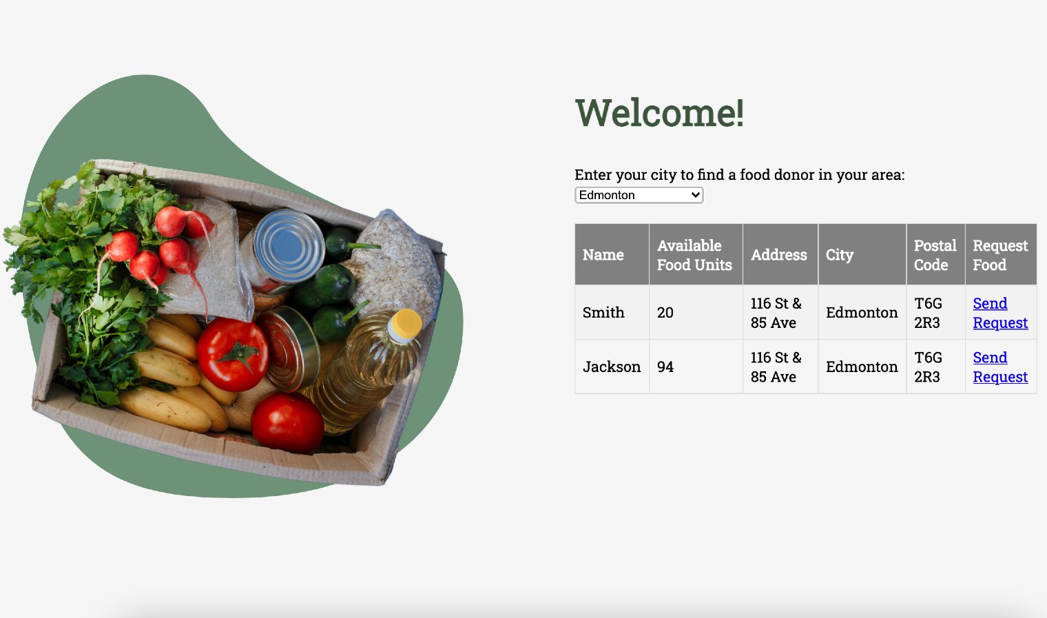 Hackathons are common in the world of tech and software development, where teams come together to tackle a common problem. Here, students in CMPUT 401 have created a web app that can help coordinate donations of unused food.