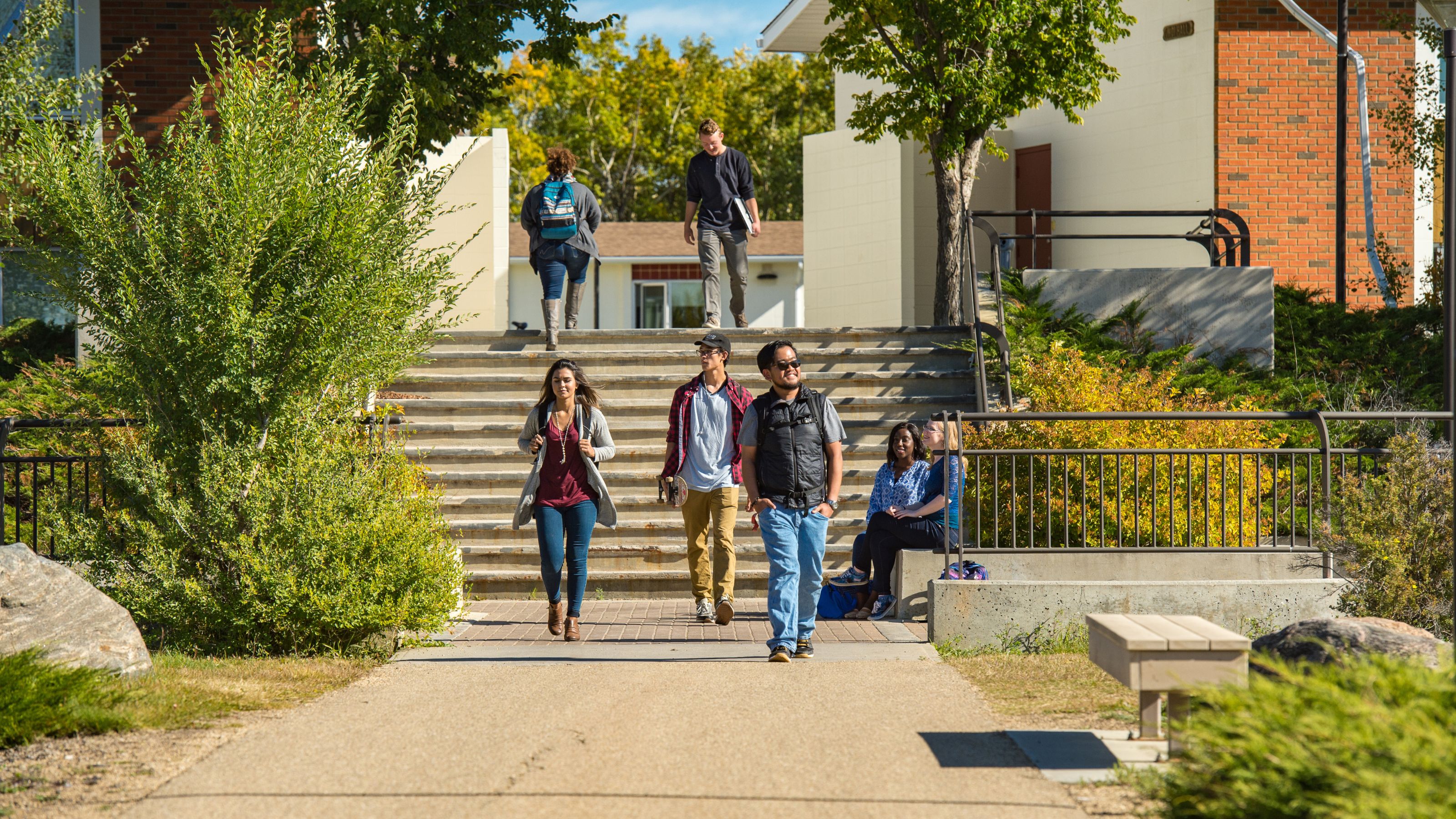 People walking through University of Alberta Augustana Campus