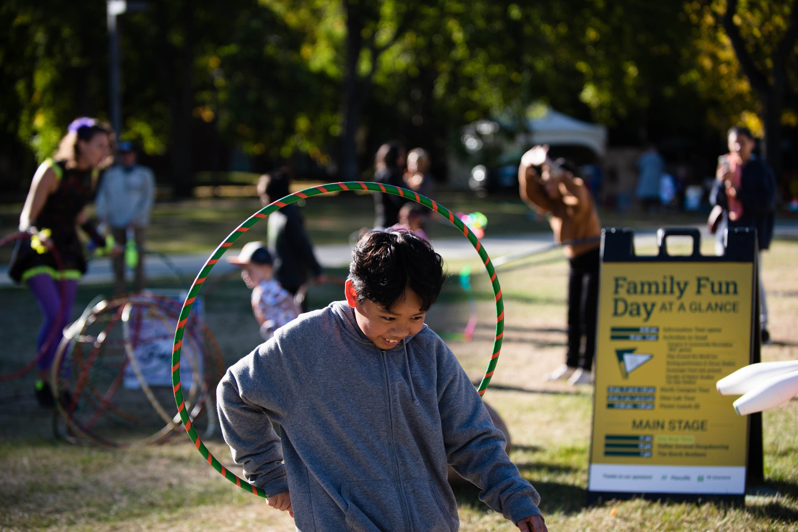 Guests enjoy games and activities at the Family Fun Day on North Campus Quad