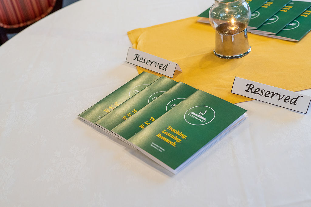 Event programs displayed on a table.