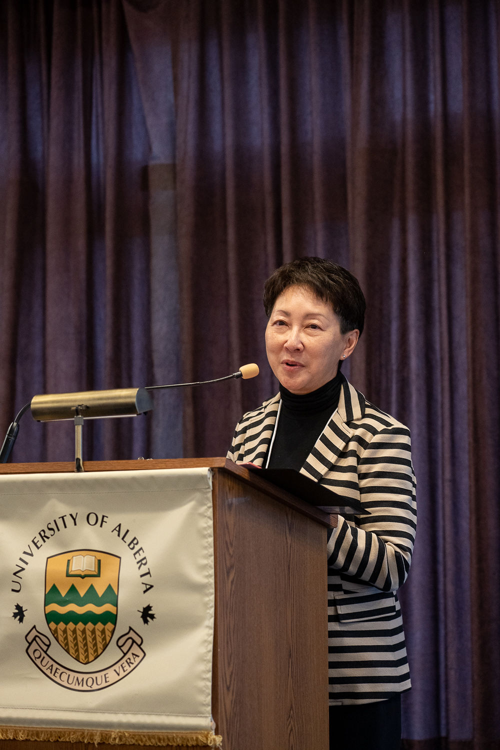 Provost and Vice-President (Academic) Dr. Verna Yiu delivers opening remarks.