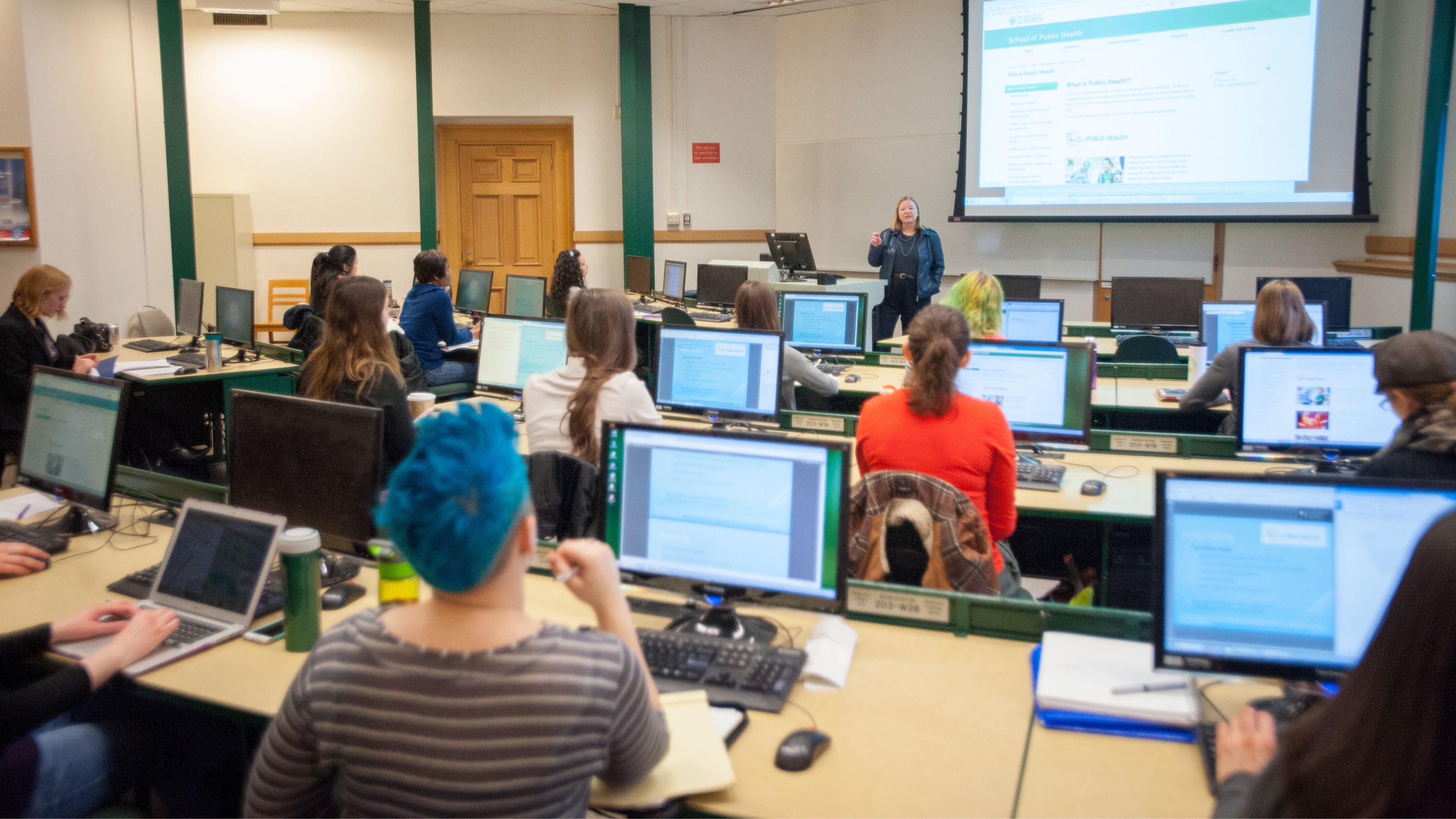 Students in digital lab, Rutherford South, University of Alberta