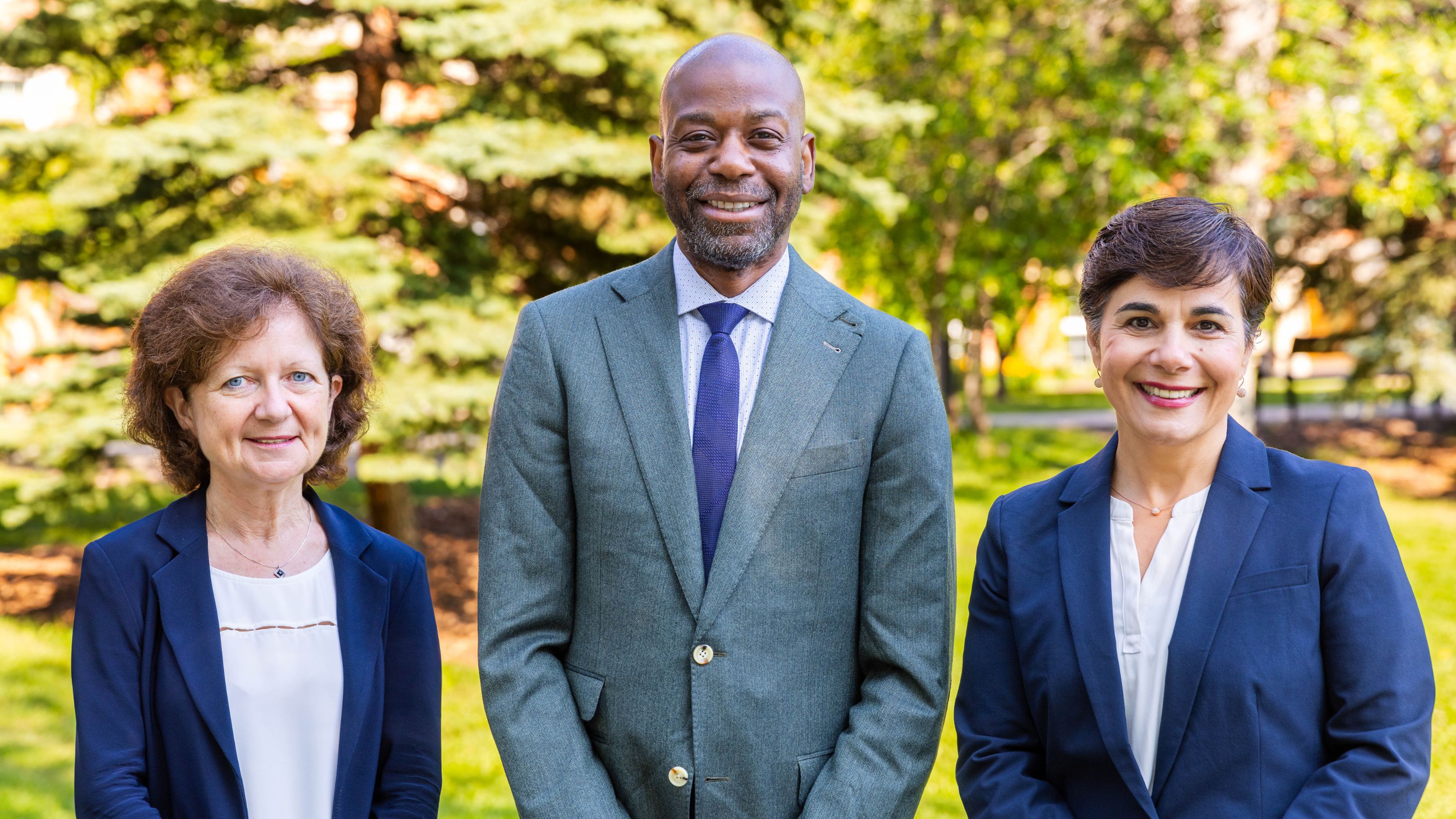 Left to right: Brenda Hemmelgarn, College Dean and Vice-Provost, College of Health Sciences, Marvin Washington, College Dean and Vice-Provost, College of Social Sciences and Humanities and Matina Kalcounis-Rueppell, College Dean and Vice-Provost, College of Natural and Applied Sciences at the University of Alberta