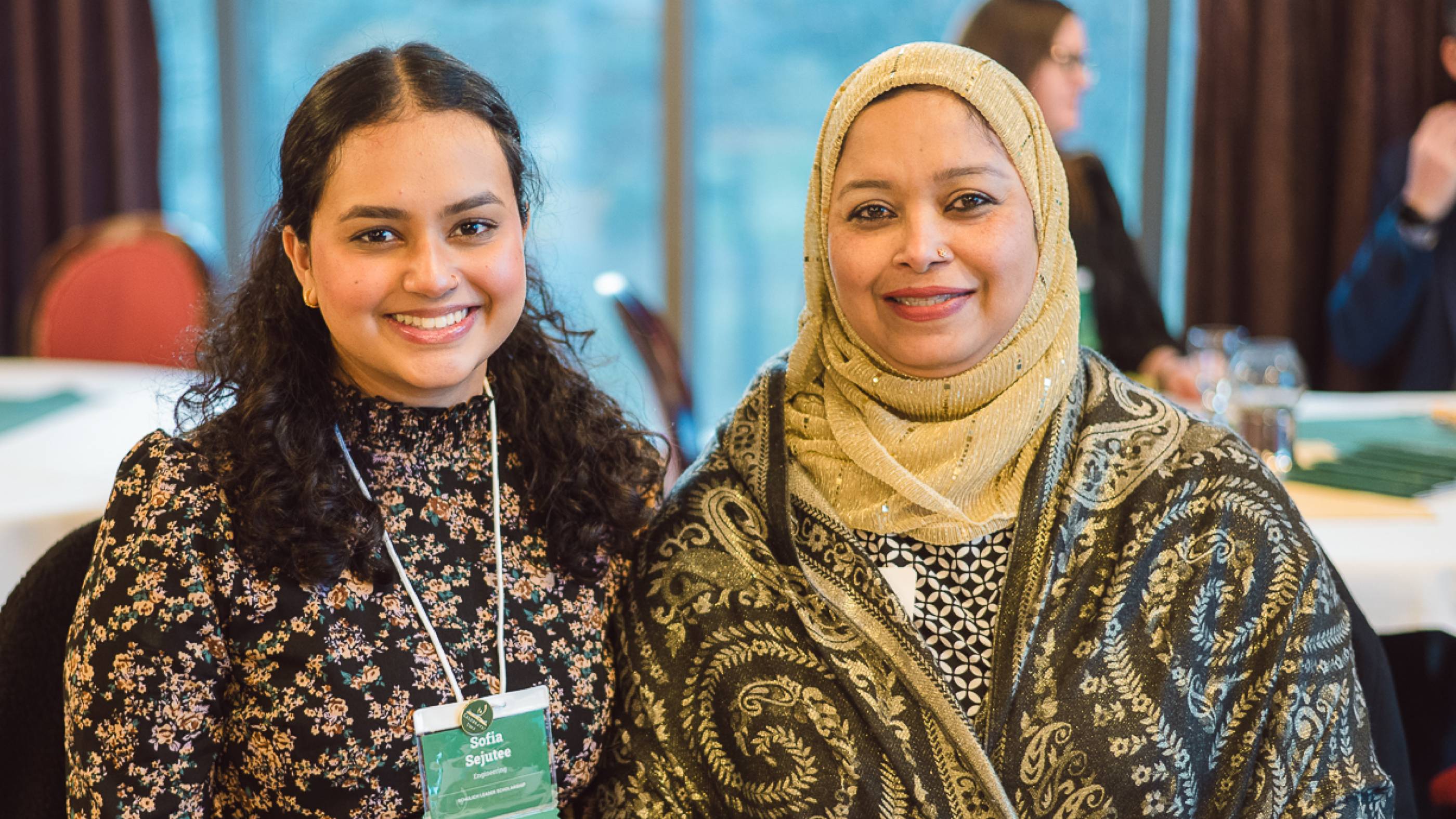 Sofia Sejutee (left), a winner of the Schulich Leader Scholarship