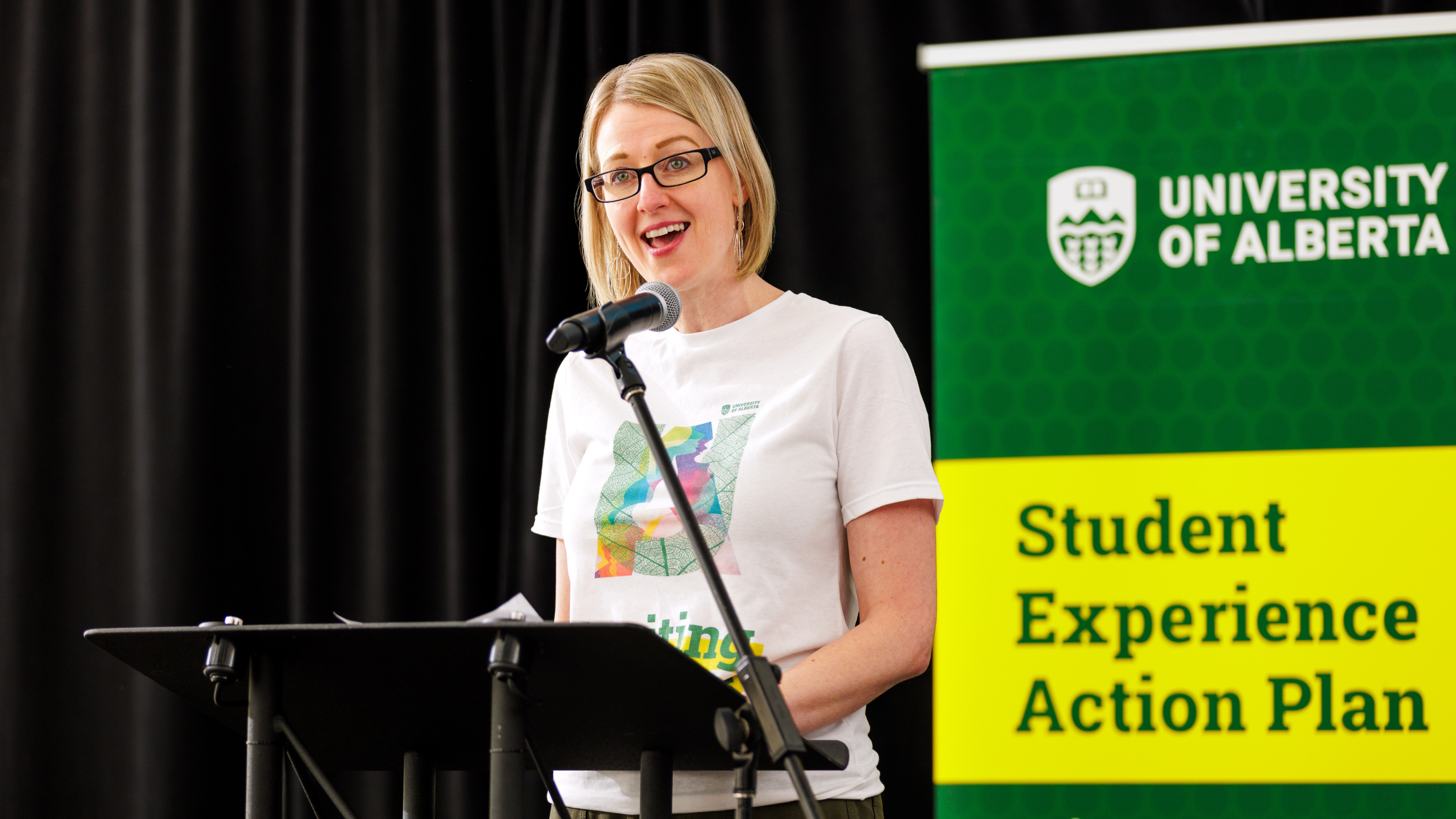 Melissa Padfield speaks at Student Experience Action Plan event on Jan. 31.