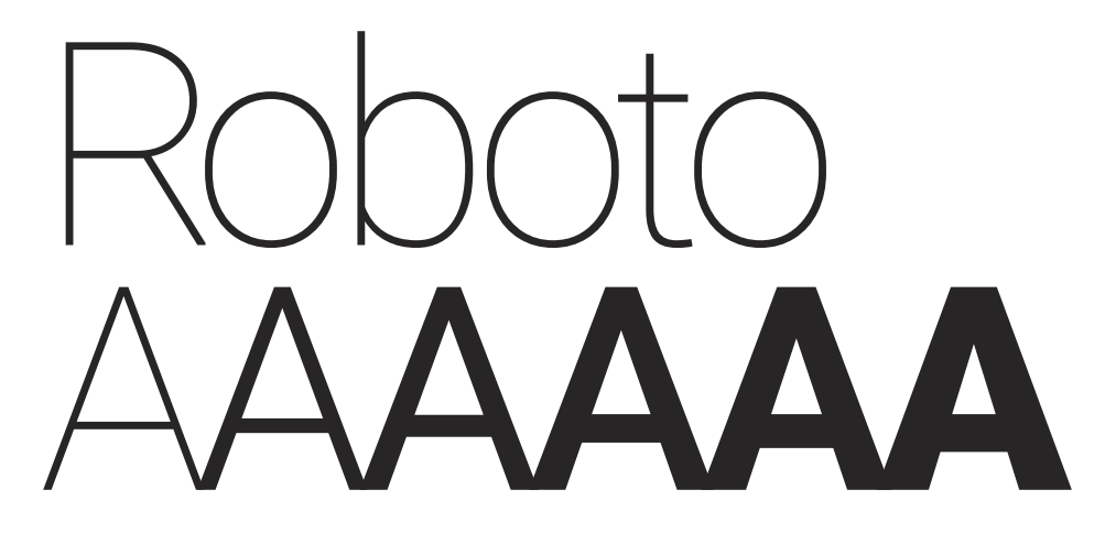 Screenshot of Roboto fonts variation
