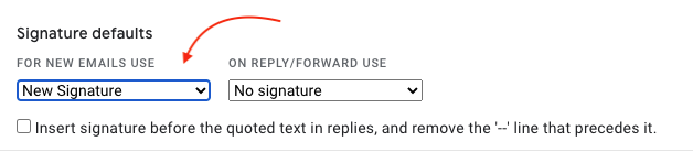 Set signature text