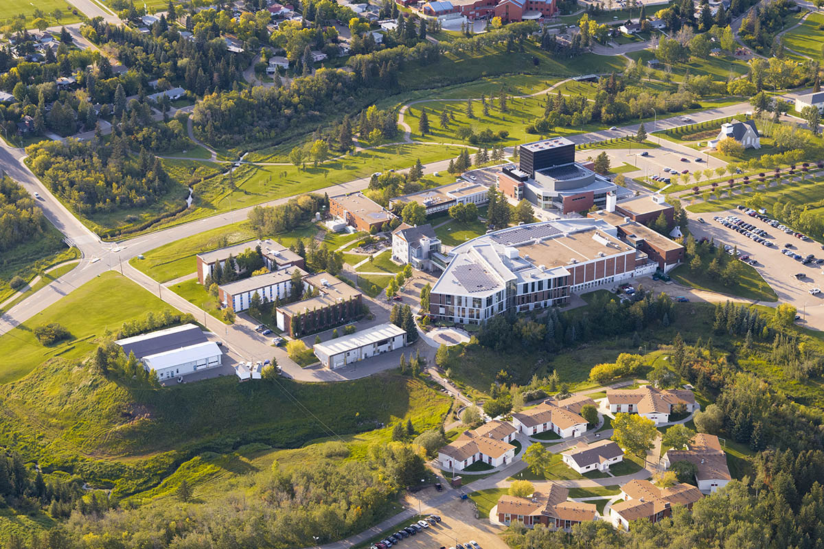 Aerial view of the University of Alberta Augustana Campus