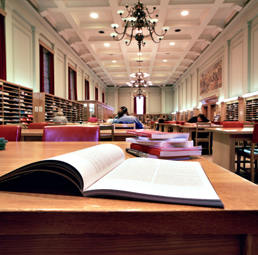 Study area in the Rutherford Library.