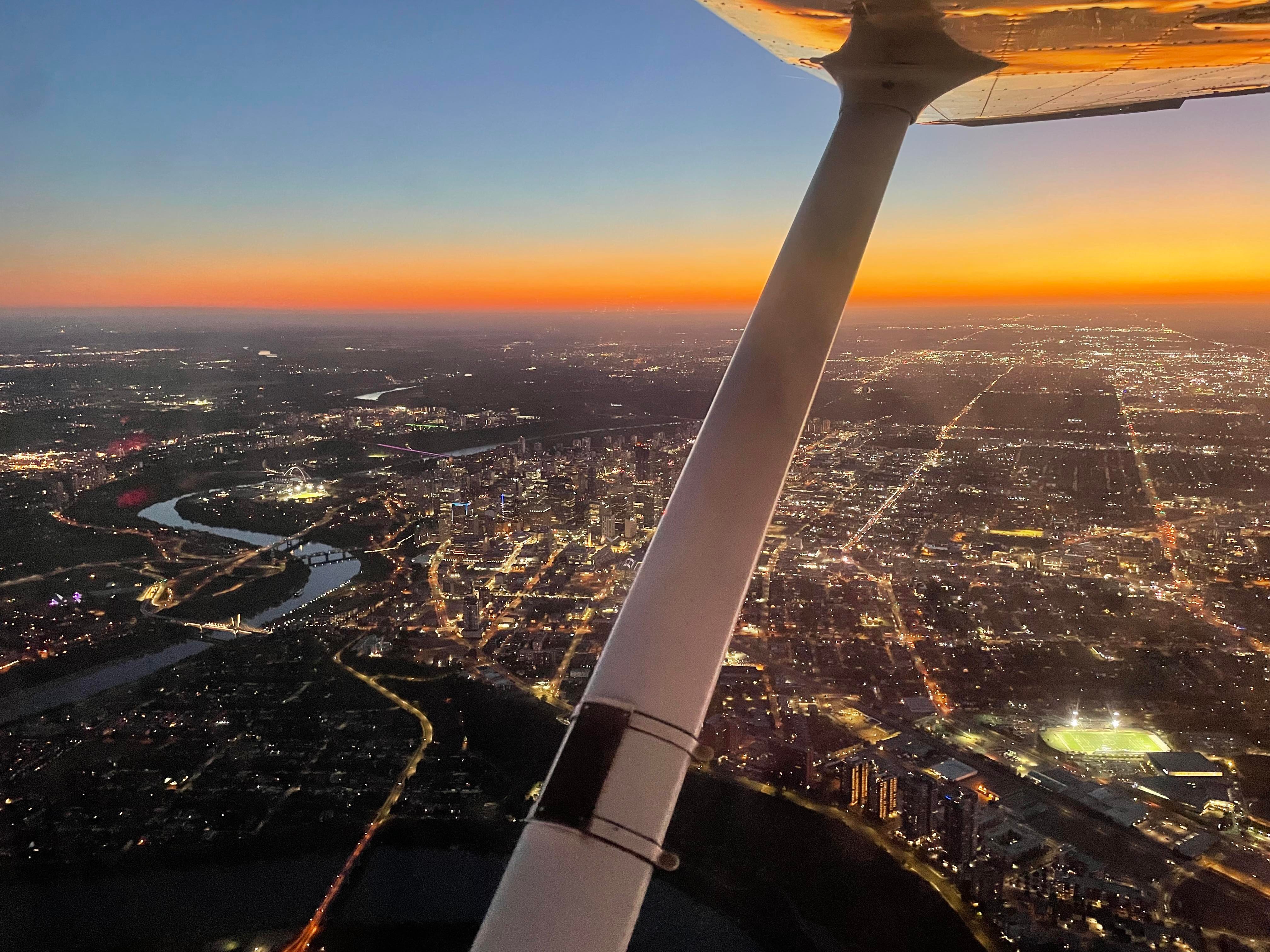 sunset flight