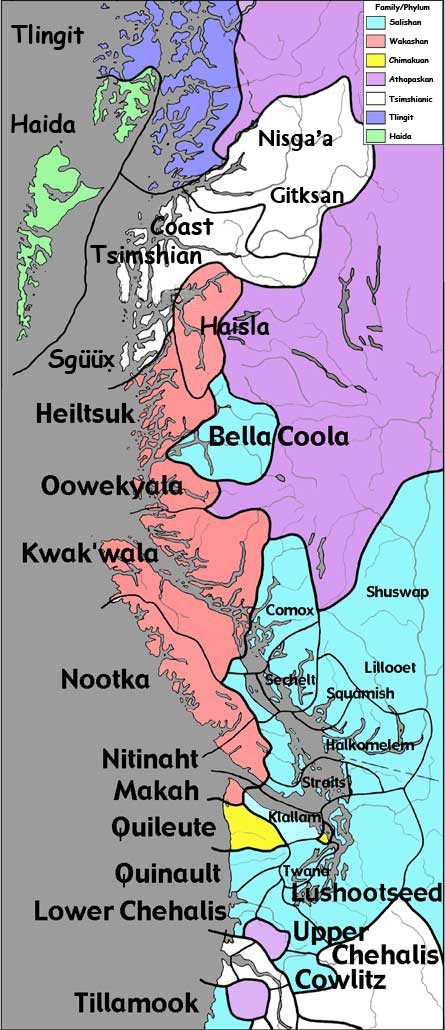 Map of the CNW language area