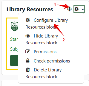 where to configure the library resources block