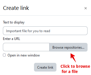 Browse repositories button